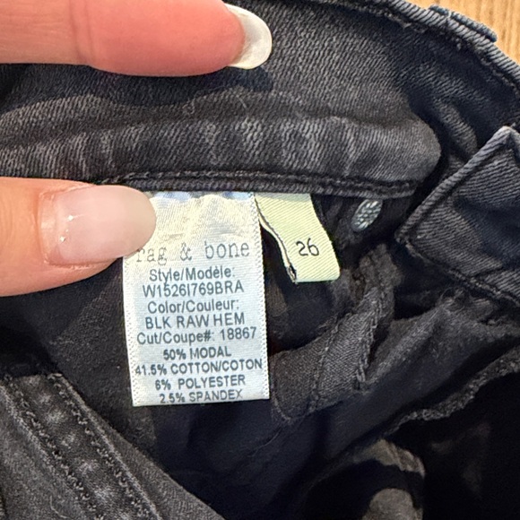 rag & bone women's Skinny Black raw hem jeans - Picture 5 of 8